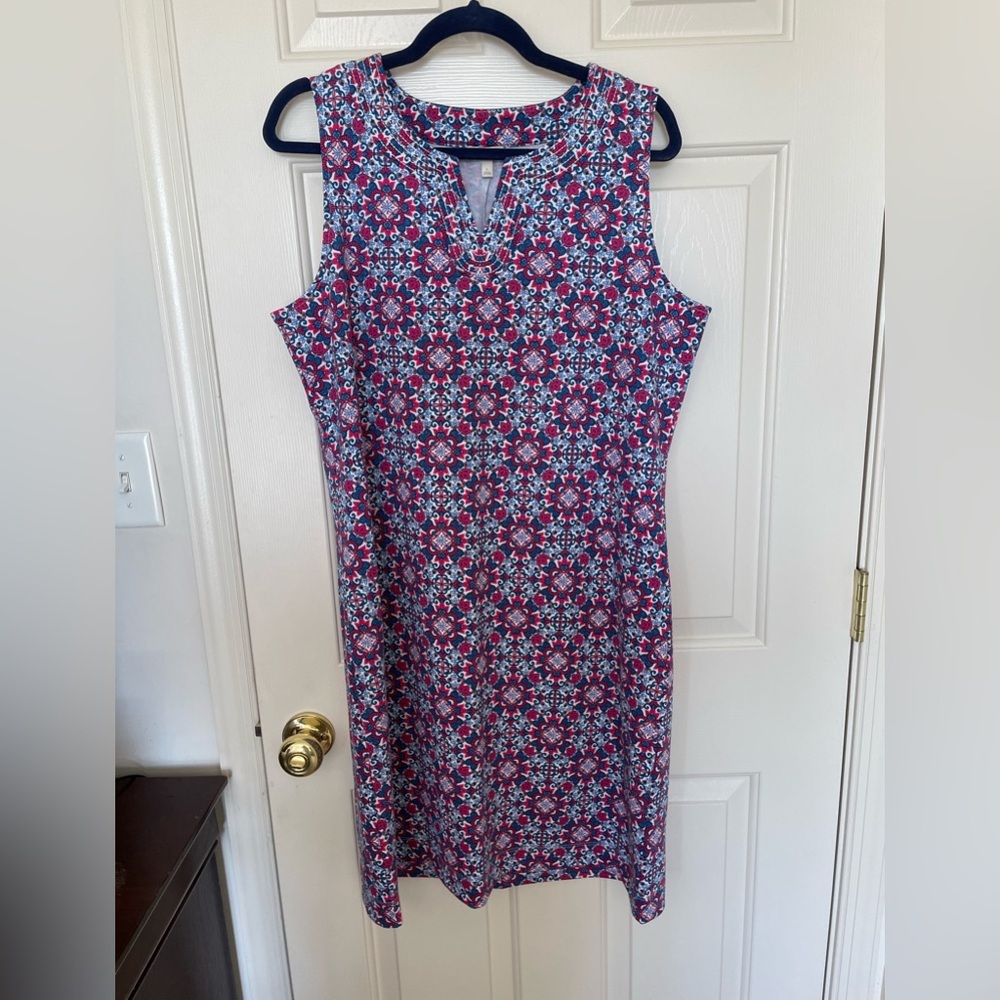 Talbots patterned sleeveless shift dress | L